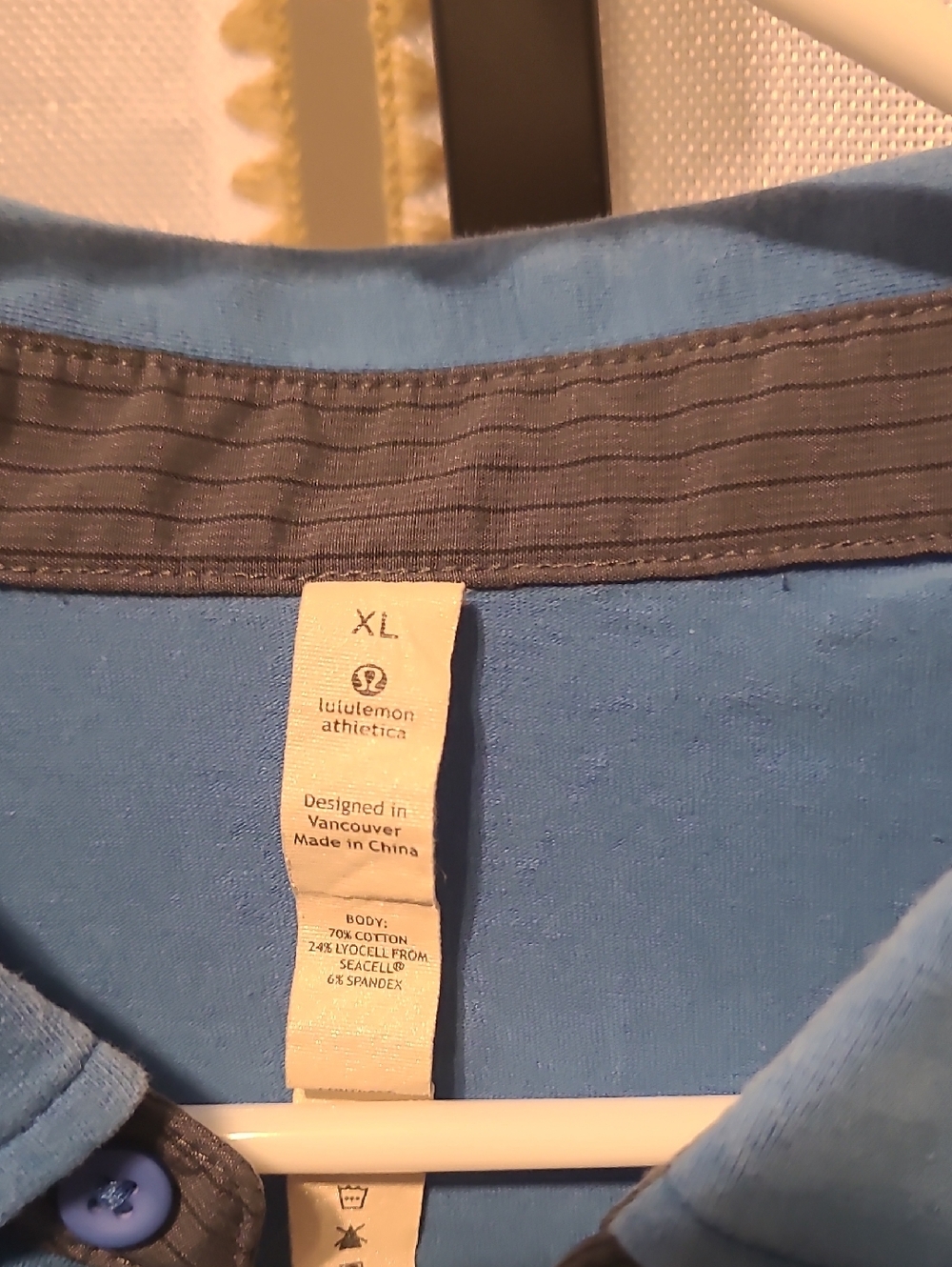 Lululemon Short Sleeve Pockets Polo Shirt Mens Size Xl Blue - Picture 2 of 4
